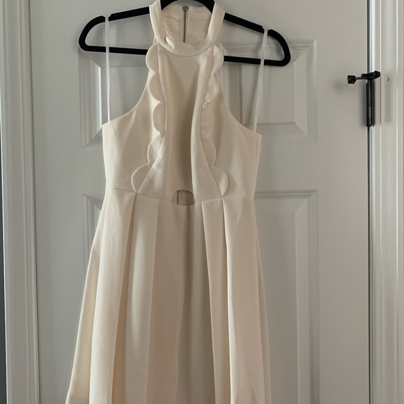 NWT BCBG White halter top cocktail dress - Picture 2 of 5